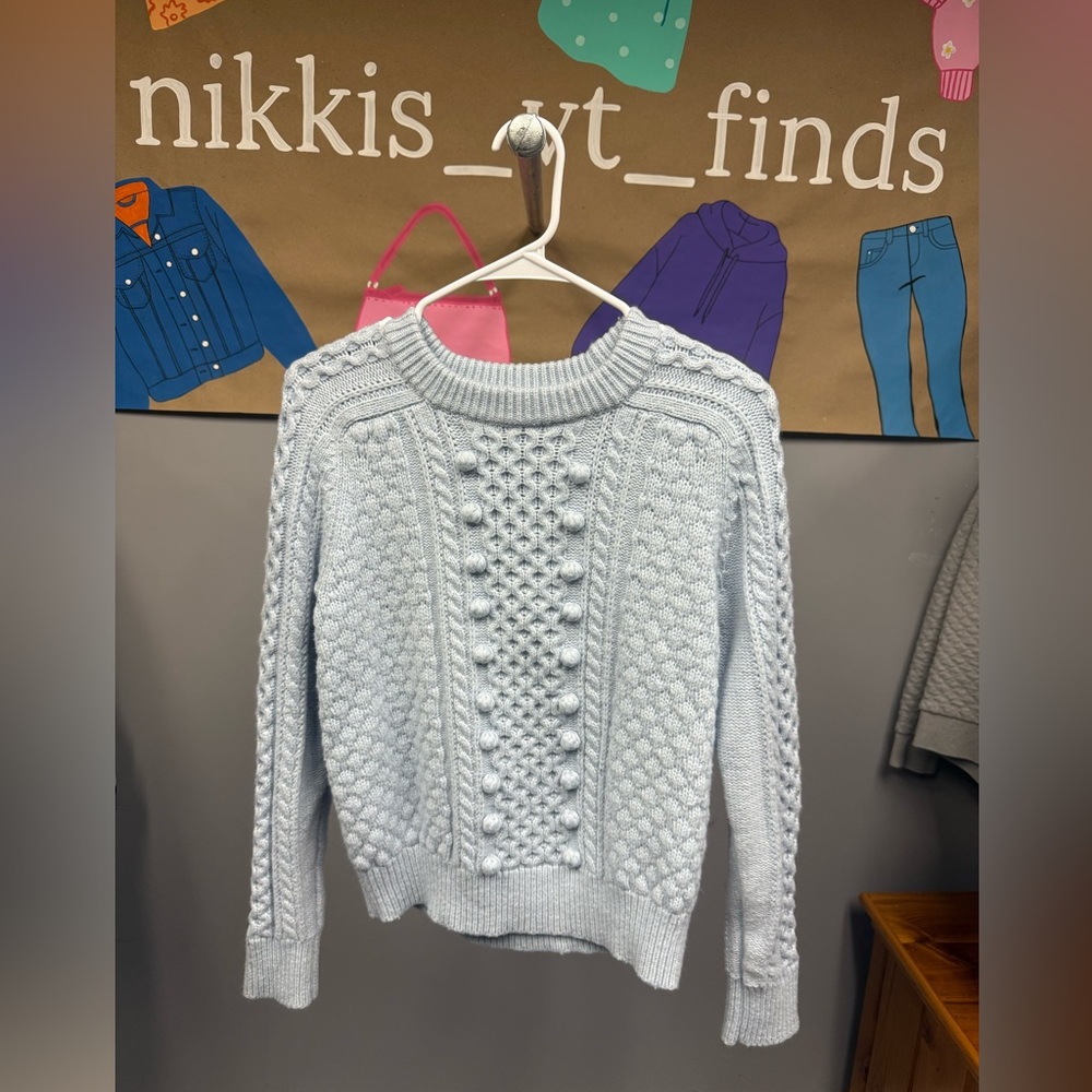 J. Crew Light Blue Textured Knit Sweater